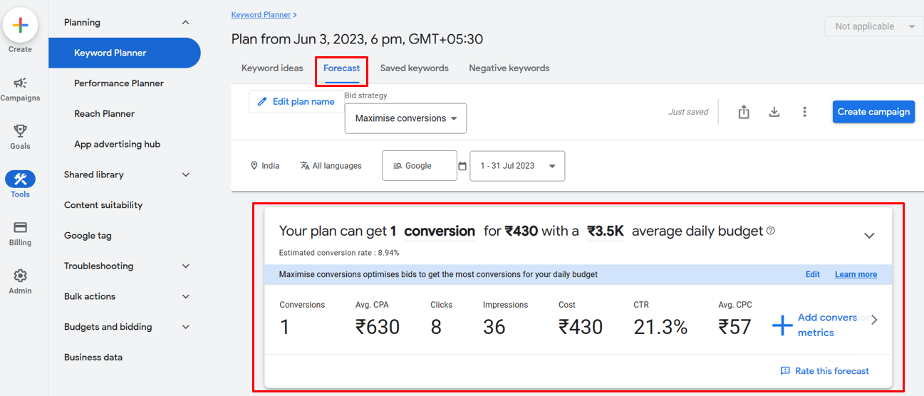 Keyword Planner